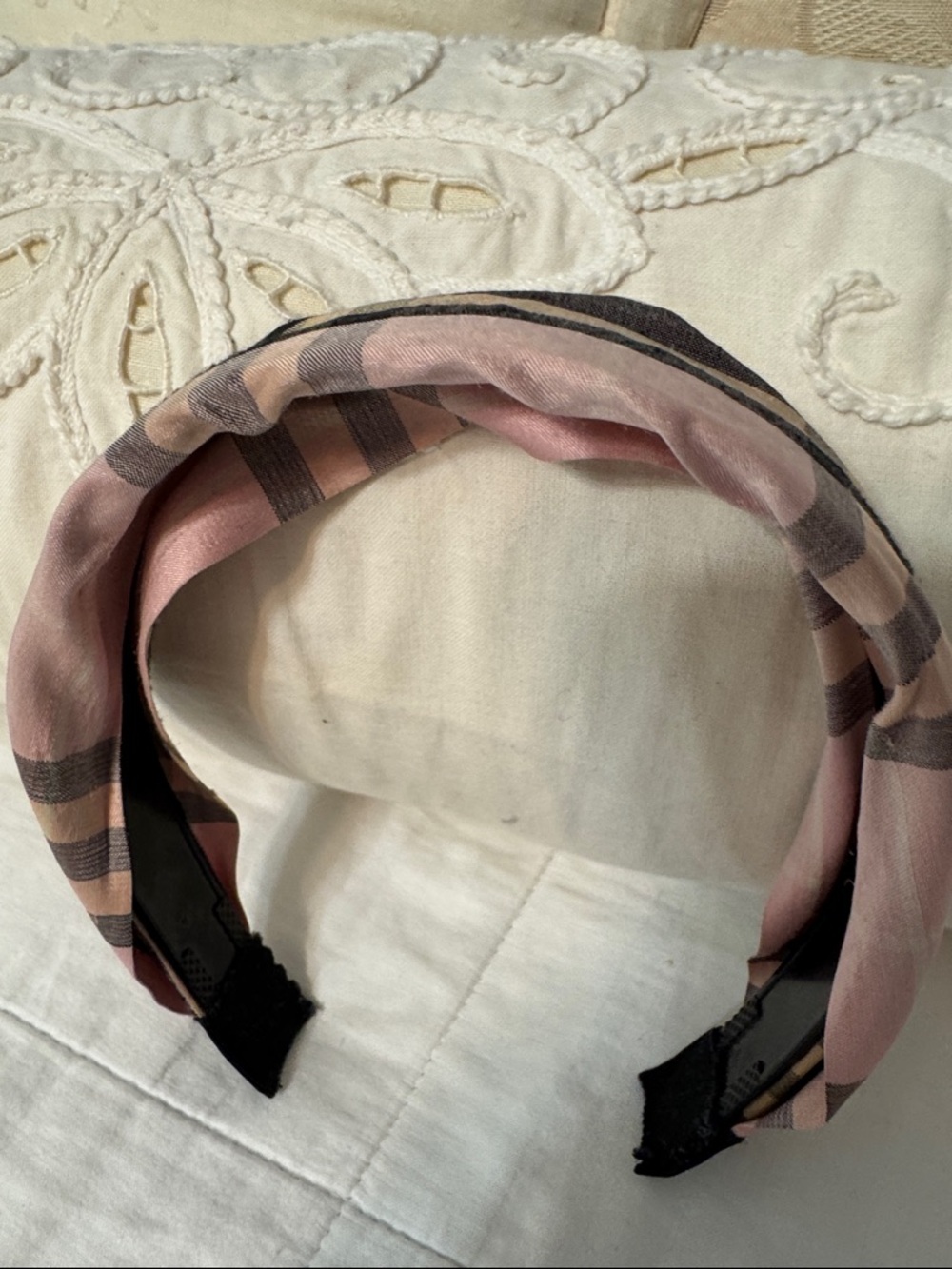 Pink Plaid Twist Headband - Women's Fashion Accessory
